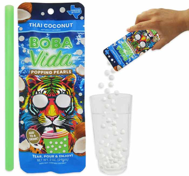 Popping Boba  1 Pouch with Straw - Choose Flavor